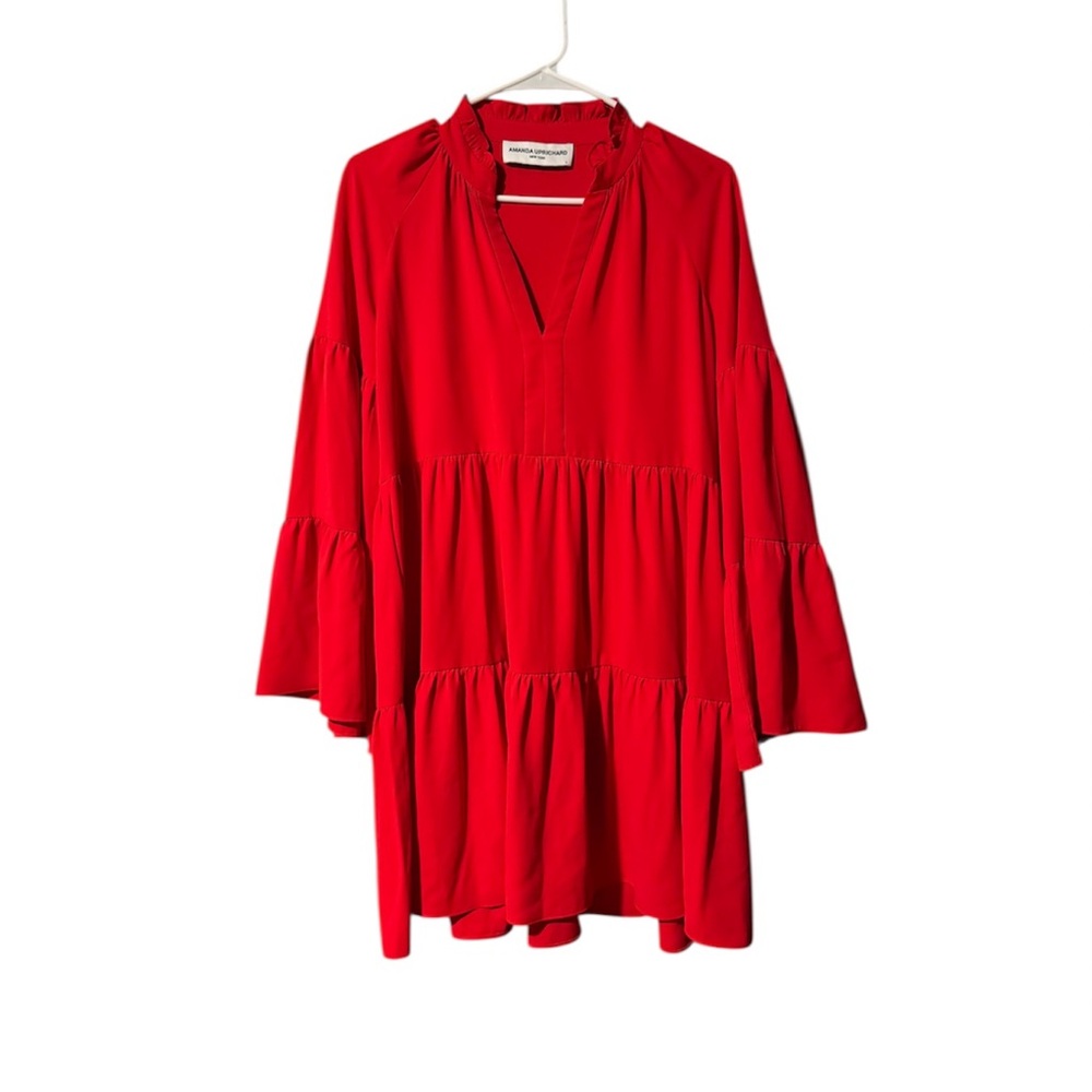 Amanda Uprichard Alexis Mini Dress In Lipstick Red Size S - Picture 2 of 5